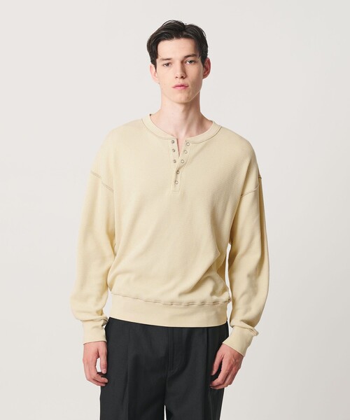 MONKEY TIME(モンキータイム)の「リバース シーム サーマル ヘンリー(Tシャツ/カットソー・メンズ・ナチュラル/ブラック・S/M/L/XL)」の19枚目の写真