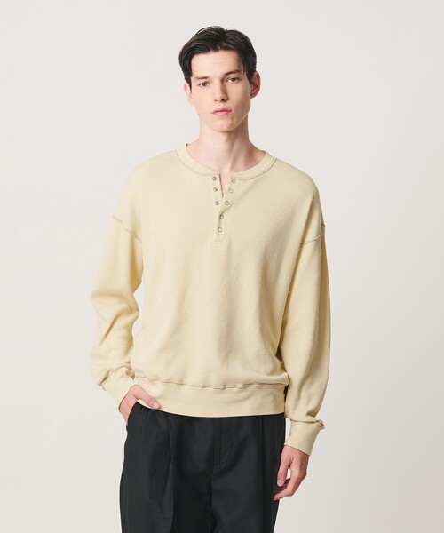 MONKEY TIME(モンキータイム)の「リバース シーム サーマル ヘンリー(Tシャツ/カットソー・メンズ・ナチュラル/ブラック・S/M/L/XL)」の20枚目の写真