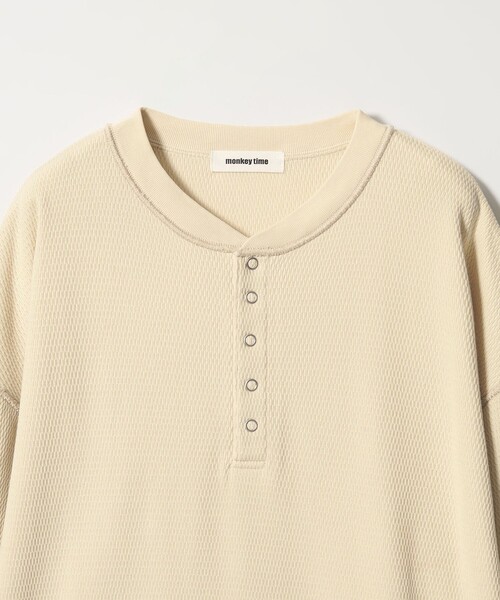 MONKEY TIME(モンキータイム)の「リバース シーム サーマル ヘンリー(Tシャツ/カットソー・メンズ・ナチュラル/ブラック・S/M/L/XL)」の17枚目の写真