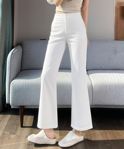 AMAJI(アマジ)の「ハイウエスト ルーズ フレアパンツ(その他パンツ・レディース・ブラック/ホワイト・X-LARGE/LARGE/MEDIUM/SMALL)」の2枚目の写真