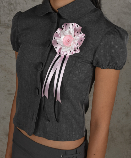 KAIYA（カイヤ）の「Rosalia puff shirt jacket (rosette set) gray（シャツ/ブラウス・レディース・その他・FREE）」の2枚目の写真