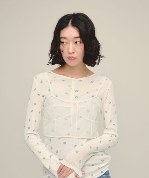 eL(エル)の「【eL】Tulle Bra Top/1066394(キャミソール・レディース・ホワイト/ブラック系その他・FREE)」の6枚目の写真