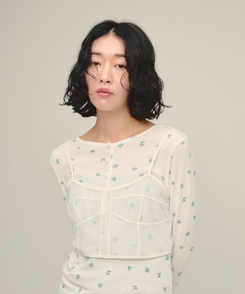 eL(エル)の「【eL】Tulle Bra Top/1066394(キャミソール・レディース・ホワイト/ブラック系その他・FREE)」の7枚目の写真