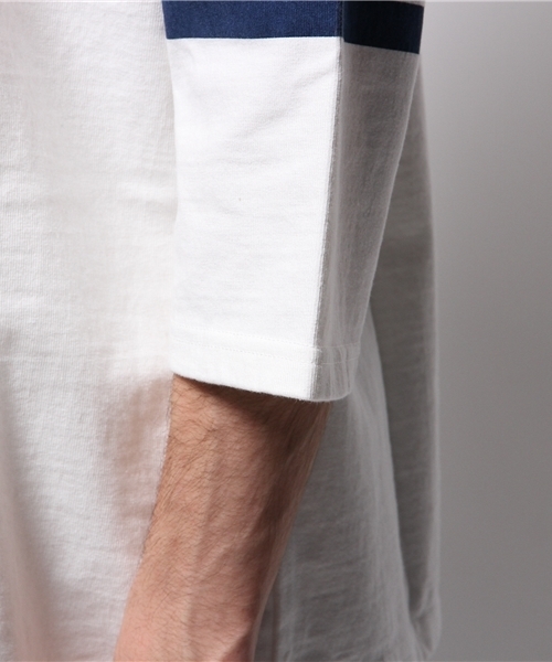 HYSTERIC GLAMOUR(ヒステリックグラマー)の「HYS DEVIL pt 七分袖T-SH(Tシャツ/カットソー・メンズ・ホワイト/ネイビー/ブラウン・SMALL/MEDIUM/LARGE)」の7枚目の写真