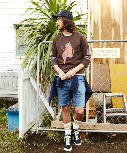 HYSTERIC GLAMOUR(ヒステリックグラマー)の「HYS DEVIL pt 七分袖T-SH(Tシャツ/カットソー・メンズ・ホワイト/ネイビー/ブラウン・SMALL/MEDIUM/LARGE)」の13枚目の写真