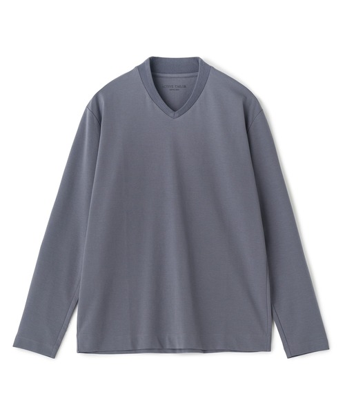 MEN'S BIGI（メンズビギ）の「アクティブテーラー シルケットスムース VネックロングTシャツ［シルケット加工/抗菌防臭/帯電防止］（Tシャツ/カットソー・メンズ・ホワイト/ブラック/グレー・01/02/03/04/05）」の13枚目の写真