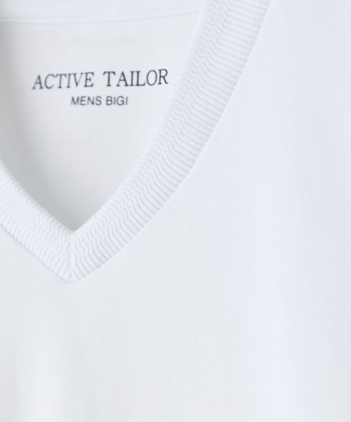 MEN'S BIGI（メンズビギ）の「アクティブテーラー シルケットスムース VネックロングTシャツ［シルケット加工/抗菌防臭/帯電防止］（Tシャツ/カットソー・メンズ・ホワイト/ブラック/グレー・01/02/03/04/05）」の15枚目の写真