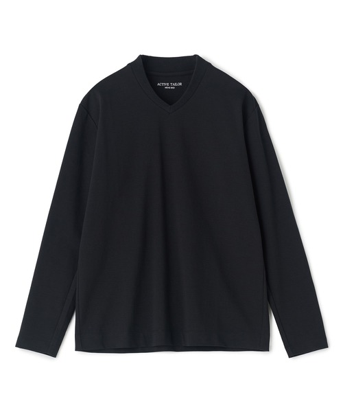 MEN'S BIGI（メンズビギ）の「アクティブテーラー シルケットスムース VネックロングTシャツ［シルケット加工/抗菌防臭/帯電防止］（Tシャツ/カットソー・メンズ・ホワイト/ブラック/グレー・01/02/03/04/05）」の14枚目の写真