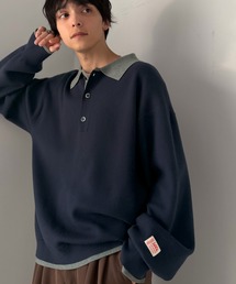 Java（ジャバ）の「《JaVaジャバコラボ》襟元で差をつける、大人の装い。ミラノリブ配色ニットポロシャツ（ニット/セーター）」
