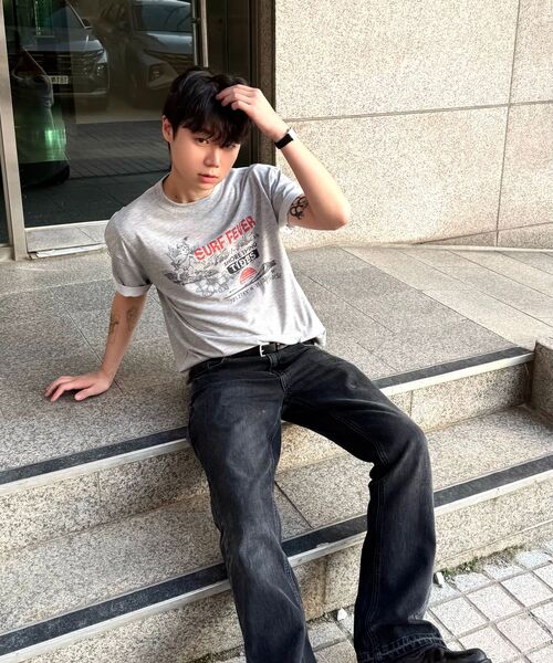 ROWDY（ラウディ）の「サーフフィーバー リラックスド クロップTシャツ_メランジ（Tシャツ/カットソー・メンズ・その他・MEDIUM/LARGE/X-LARGE）」の4枚目の写真