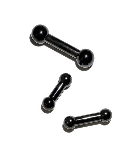MORPH(モルフ)の「MORPH モルフ バーベル ボディーピアス 6ゲージ 8mm~16mm(ピアス(片耳用)・レディース・ブラック・8/10/12/14/16)」の1枚目の写真