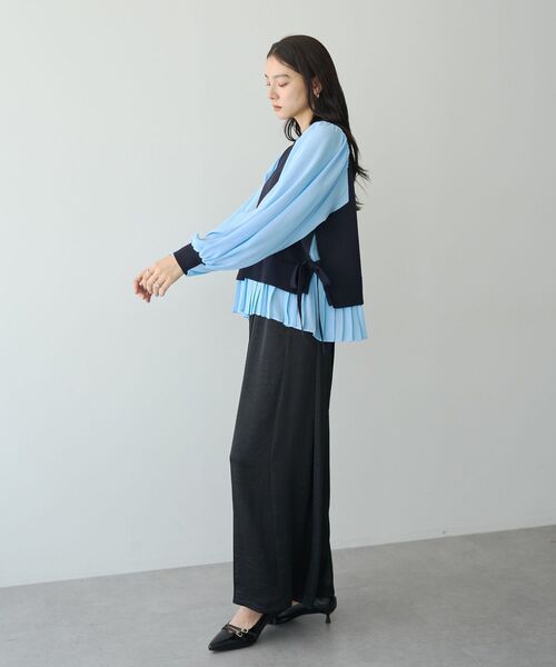 Editt by YECCA VECCA(エディットバイイェッカヴェッカ)の「ビンテージサテンワイドパンツ(その他パンツ・レディース・グリーン/ベージュ/ブラック・FREE)」の8枚目の写真