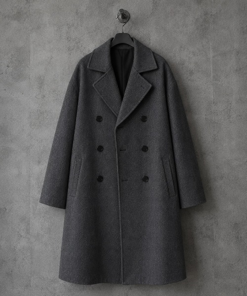 SHIBUYA Zy.(シブヤジー)の「Winter Oath ダブルチェスターコート(チェスターコート・メンズ・グレー/ブラック・M/XL/L)」の4枚目の写真