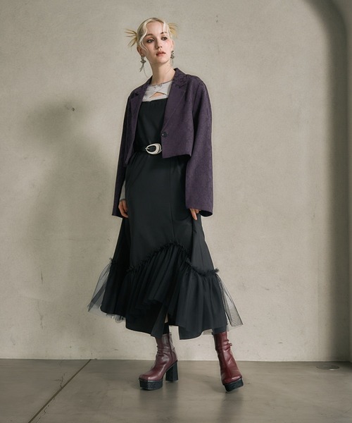 HARE（ハレ）の「ガラソールチャンキーブーツ(HARE)（ブーツ・レディース・ブラック/レッド/グレー・MEDIUM/LARGE/SMALL/X-LARGE）」の8枚目の写真