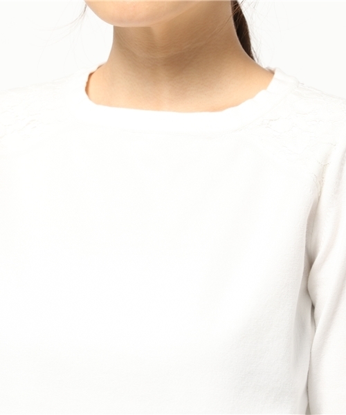 NATURAL BEAUTY BASIC(ナチュラルビューティーベーシック)の「ショルダーパネルレースニット(ニット/セーター・レディース・ホワイト系その他/ピンク/グレー・MEDIUM)」の11枚目の写真