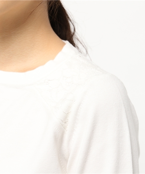NATURAL BEAUTY BASIC(ナチュラルビューティーベーシック)の「ショルダーパネルレースニット(ニット/セーター・レディース・ホワイト系その他/ピンク/グレー・MEDIUM)」の5枚目の写真