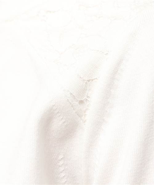NATURAL BEAUTY BASIC(ナチュラルビューティーベーシック)の「ショルダーパネルレースニット(ニット/セーター・レディース・ホワイト系その他/ピンク/グレー・MEDIUM)」の7枚目の写真