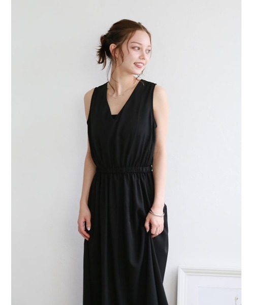 fifth(フィフス)の「バックリボンVネックノースリワンピース(ワンピース・レディース・ピンク/ベージュ/ブラック・M)」の10枚目の写真