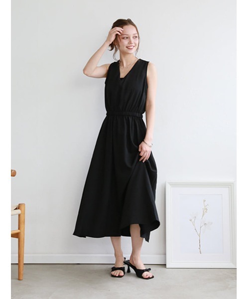 fifth(フィフス)の「バックリボンVネックノースリワンピース(ワンピース・レディース・ピンク/ベージュ/ブラック・M)」の9枚目の写真