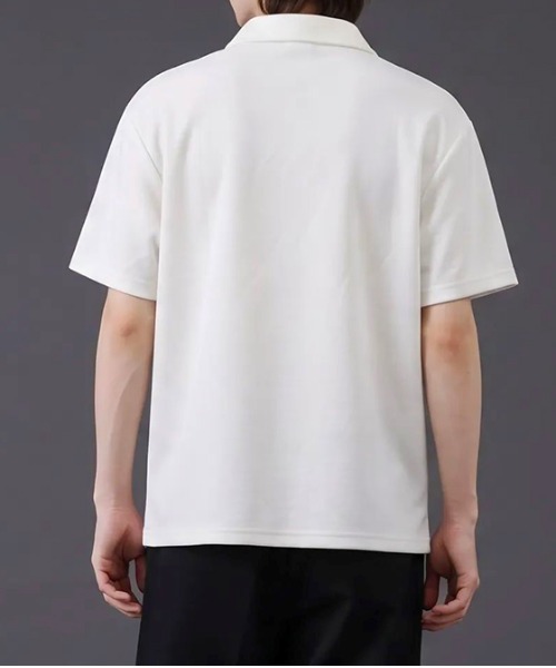 revertical(リバーティカル)の「ハーフジップ 半袖ポロシャツ(ポロシャツ・メンズ・ベージュ/ホワイト/ブラック・MEDIUM/LARGE)」の5枚目の写真