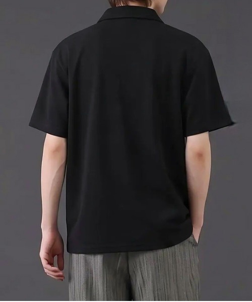 revertical(リバーティカル)の「ハーフジップ 半袖ポロシャツ(ポロシャツ・メンズ・ベージュ/ホワイト/ブラック・MEDIUM/LARGE)」の10枚目の写真