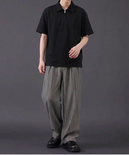 revertical(リバーティカル)の「ハーフジップ 半袖ポロシャツ(ポロシャツ・メンズ・ベージュ/ホワイト/ブラック・MEDIUM/LARGE)」の12枚目の写真
