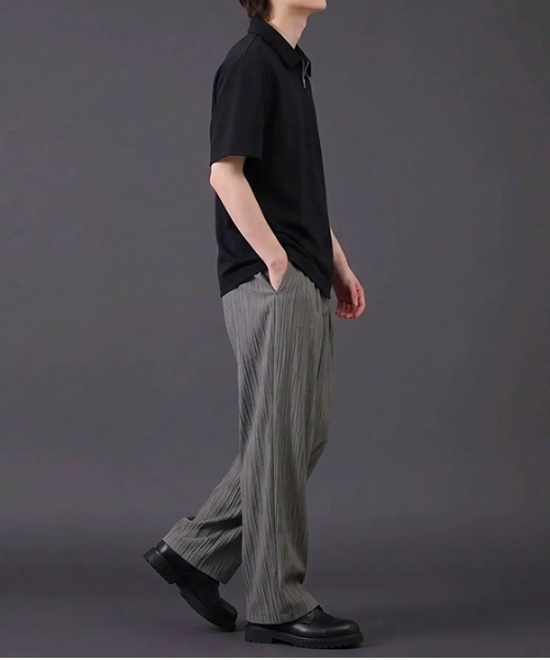 revertical(リバーティカル)の「ハーフジップ 半袖ポロシャツ(ポロシャツ・メンズ・ベージュ/ホワイト/ブラック・MEDIUM/LARGE)」の13枚目の写真