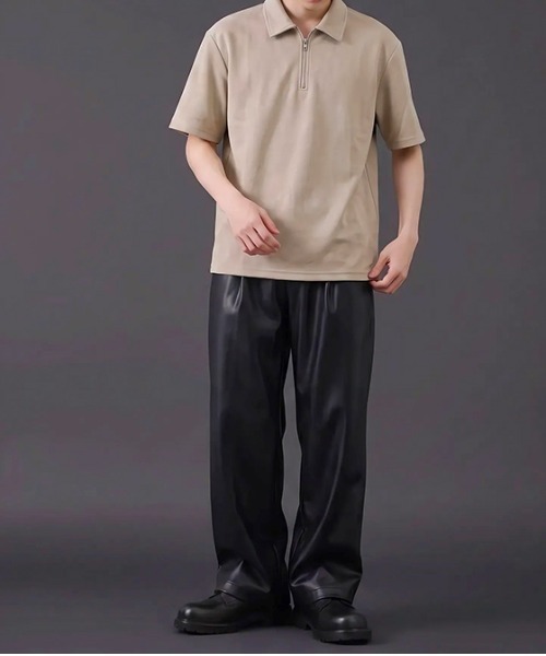 revertical(リバーティカル)の「ハーフジップ 半袖ポロシャツ(ポロシャツ・メンズ・ベージュ/ホワイト/ブラック・MEDIUM/LARGE)」の17枚目の写真