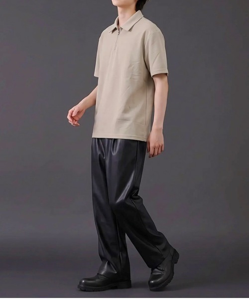 revertical(リバーティカル)の「ハーフジップ 半袖ポロシャツ(ポロシャツ・メンズ・ベージュ/ホワイト/ブラック・MEDIUM/LARGE)」の18枚目の写真
