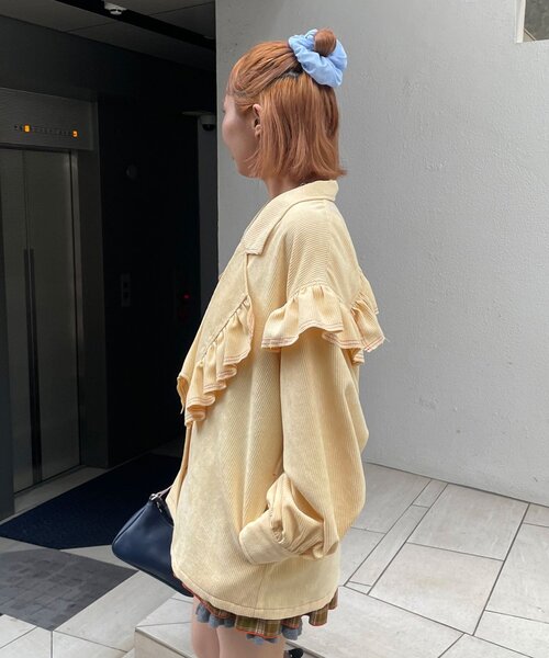 HELLO.SANFRANCISCO（ハローサンフランシスコ）の「【HELLO.SANFRANCISCO/ハローサンフランシスコ】コーデュロイフリルビックジャケット（ブルゾン・レディース・ピンク/イエロー/ブルー・ONE SIZE）」の15枚目の写真