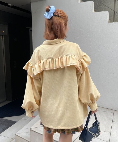 HELLO.SANFRANCISCO（ハローサンフランシスコ）の「【HELLO.SANFRANCISCO/ハローサンフランシスコ】コーデュロイフリルビックジャケット（ブルゾン・レディース・ピンク/イエロー/ブルー・ONE SIZE）」の16枚目の写真