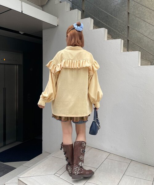 HELLO.SANFRANCISCO（ハローサンフランシスコ）の「【HELLO.SANFRANCISCO/ハローサンフランシスコ】コーデュロイフリルビックジャケット（ブルゾン・レディース・ピンク/イエロー/ブルー・ONE SIZE）」の19枚目の写真