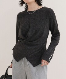 リブニットソーカシュクールプルオーバー