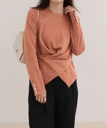 fredy emue | リブニットソーカシュクールプルオーバー(Tシャツ/カットソー)
