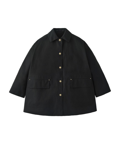 Mackintosh(マッキントッシュ)の「ROSS w/D LEATHER-COL&FUR LINER(ステンカラーコート・レディース・ブラック・6)」の1枚目の写真