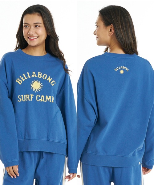 BILLABONG（ビラボン）の「BILLABONG ウィメンズ SURF CAMP HERITAGE CREW トレーナー 【2026年秋冬モデル】/ビラボンショート丈スウェット(セットアップ可能)（スウェット・レディース・ブルー系その他/エメラルド/イエロー系その他・LARGE/MEDIUM）」の3枚目の写真