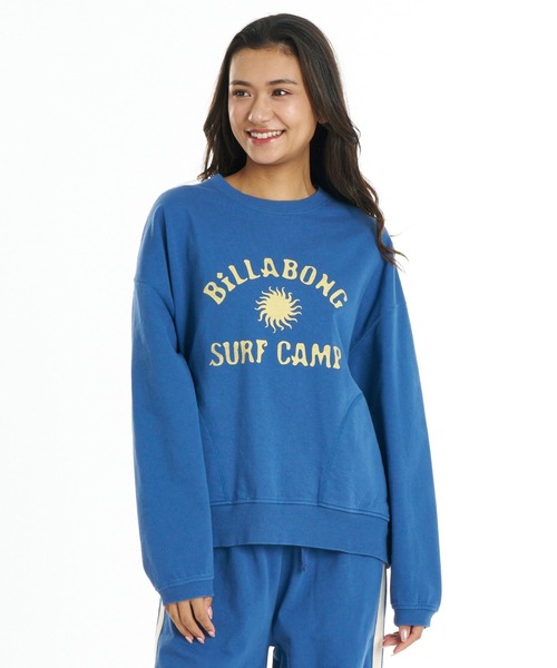 BILLABONG（ビラボン）の「BILLABONG ウィメンズ SURF CAMP HERITAGE CREW トレーナー 【2026年秋冬モデル】/ビラボンショート丈スウェット(セットアップ可能)（スウェット・レディース・ブルー系その他/エメラルド/イエロー系その他・LARGE/MEDIUM）」の7枚目の写真