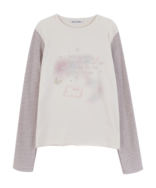 HIGH SCHOOL DISCO(ハイスクールディスコ)の「オーロラ グリッター ロングスリーブ_クリーム(Tシャツ/カットソー・レディース・その他・FREE)」の1枚目の写真
