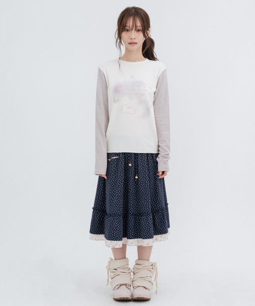 HIGH SCHOOL DISCO(ハイスクールディスコ)の「オーロラ グリッター ロングスリーブ_クリーム(Tシャツ/カットソー・レディース・その他・FREE)」の3枚目の写真