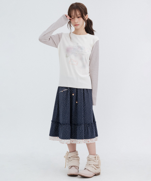 HIGH SCHOOL DISCO(ハイスクールディスコ)の「オーロラ グリッター ロングスリーブ_クリーム(Tシャツ/カットソー・レディース・その他・FREE)」の6枚目の写真