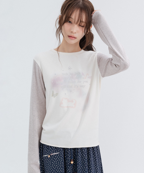 HIGH SCHOOL DISCO(ハイスクールディスコ)の「オーロラ グリッター ロングスリーブ_クリーム(Tシャツ/カットソー・レディース・その他・FREE)」の10枚目の写真