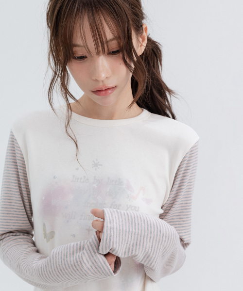 HIGH SCHOOL DISCO(ハイスクールディスコ)の「オーロラ グリッター ロングスリーブ_クリーム(Tシャツ/カットソー・レディース・その他・FREE)」の11枚目の写真