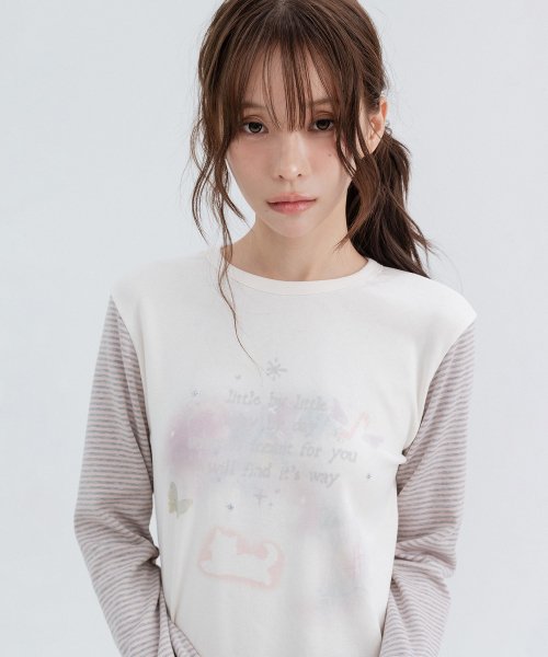 HIGH SCHOOL DISCO(ハイスクールディスコ)の「オーロラ グリッター ロングスリーブ_クリーム(Tシャツ/カットソー・レディース・その他・FREE)」の12枚目の写真