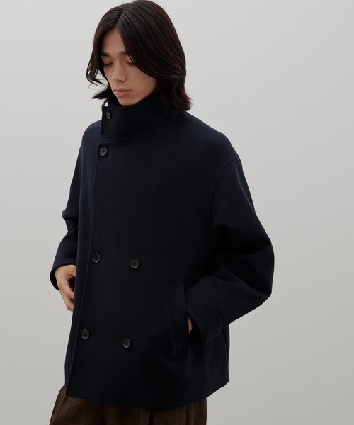 LOWRYS FARM(ローリーズファーム)の「【LFM(U)】スタンドハーフコート 812593(ピーコート・メンズ・ネイビー/チャコールグレー/ホワイト・LARGE/MEDIUM)」の3枚目の写真