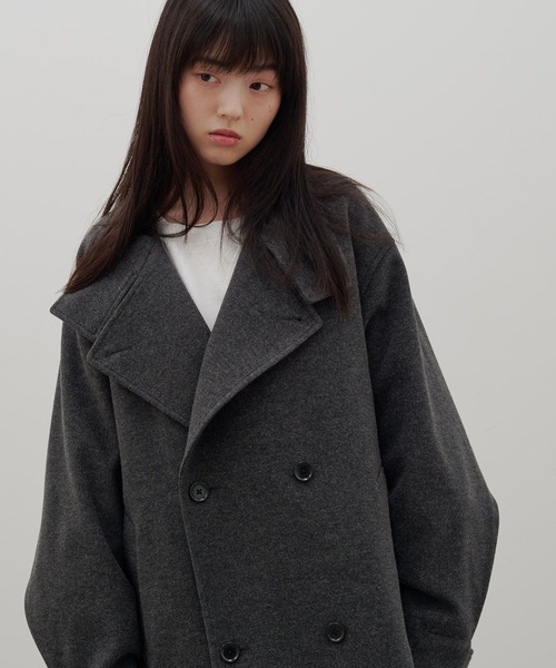LOWRYS FARM(ローリーズファーム)の「【LFM(U)】スタンドハーフコート 812593(ピーコート・メンズ・ネイビー/チャコールグレー/ホワイト・LARGE/MEDIUM)」の4枚目の写真