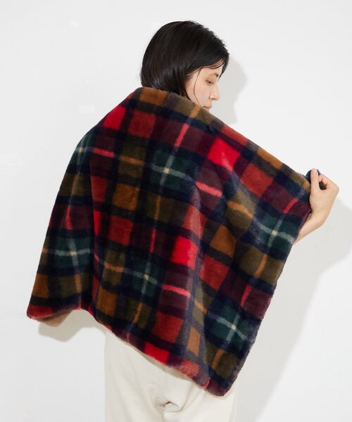 BIRTHDAY BAR(バースデイバー)の「チェックファーブランケット(ブランケット・レディース・レッド/ネイビー/イエロー・0)」の3枚目の写真