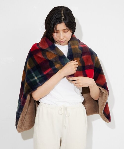 BIRTHDAY BAR(バースデイバー)の「チェックファーブランケット(ブランケット・レディース・レッド/ネイビー/イエロー・0)」の14枚目の写真
