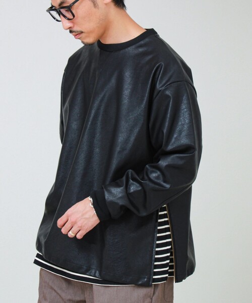 GLOSTER(グロスター)の「サイドジップレザープルオーバー(ブルゾン・メンズ・ブラック/ダークブラウン・S/M/L)」の16枚目の写真