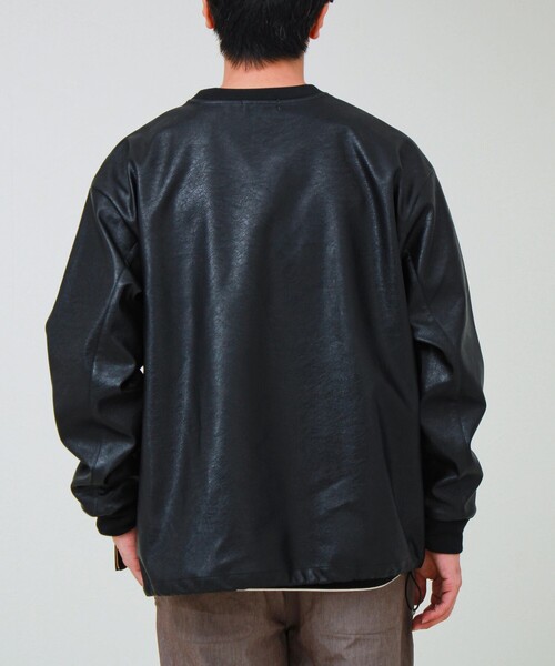 GLOSTER(グロスター)の「サイドジップレザープルオーバー(ブルゾン・メンズ・ブラック/ダークブラウン・S/M/L)」の18枚目の写真
