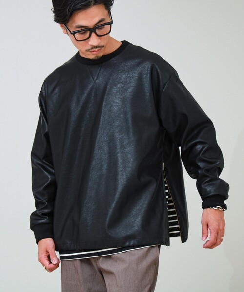 GLOSTER(グロスター)の「サイドジップレザープルオーバー(ブルゾン・メンズ・ブラック/ダークブラウン・S/M/L)」の20枚目の写真